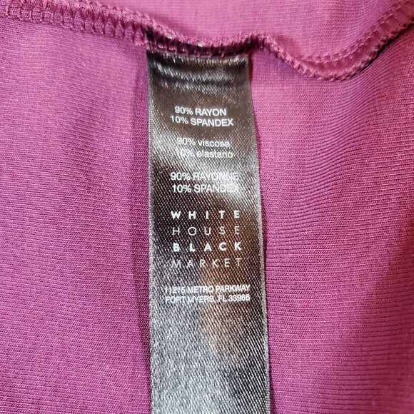 WHBM White House Black Market Sheath Dress XS Purple Short Sleeves Stretch Knit - Picture 7 of 13